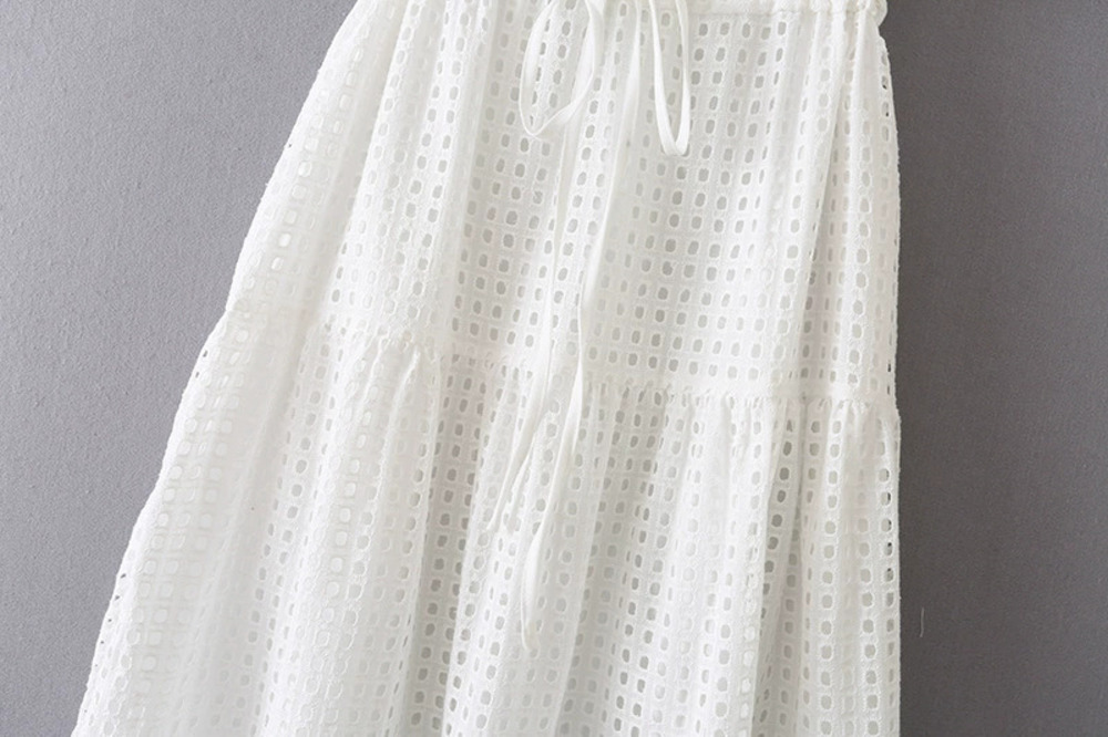 Spring Embroidered Drawstring Dress - Picture 4 of 5